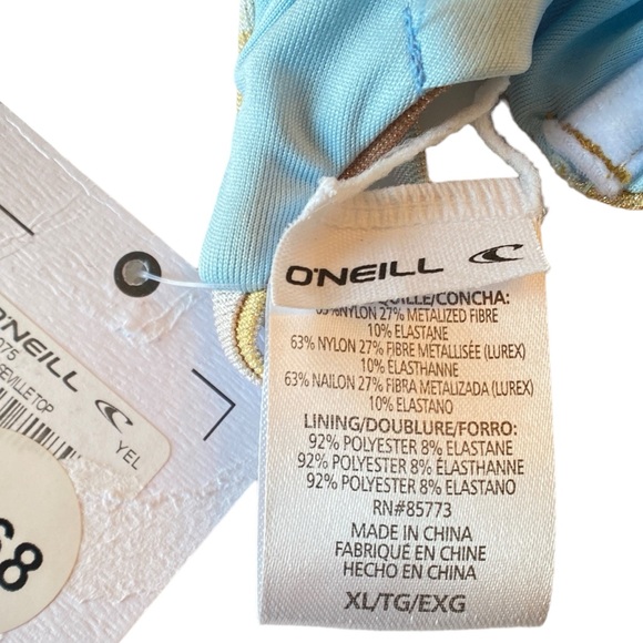 NWT O'NEILL Heidi Stripe Seville Bikini Top, size X Large - Picture 5 of 10